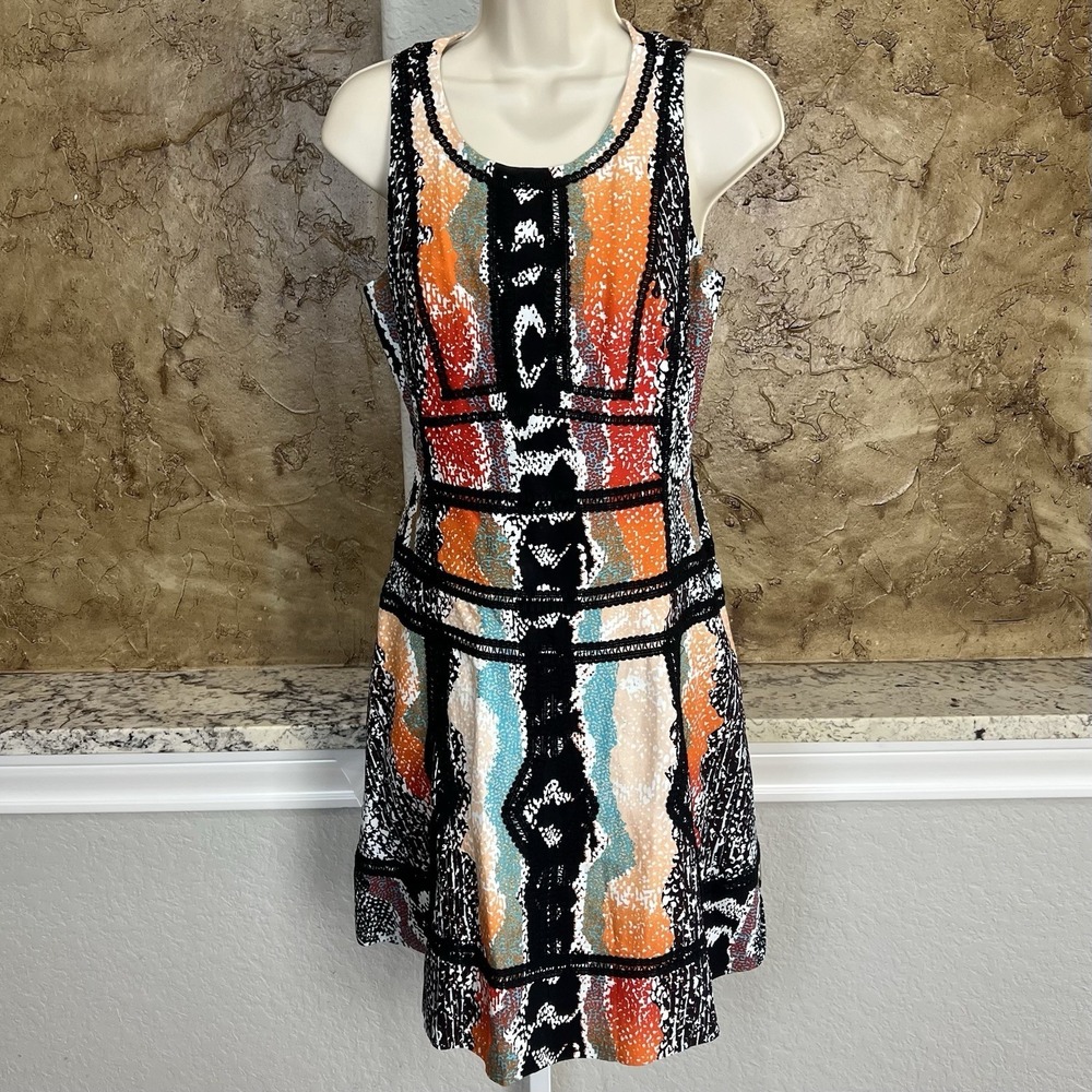 Diane Von Furstenberg Dress Size 2 Margot Fit & Flare Sleeveless Linen Blend